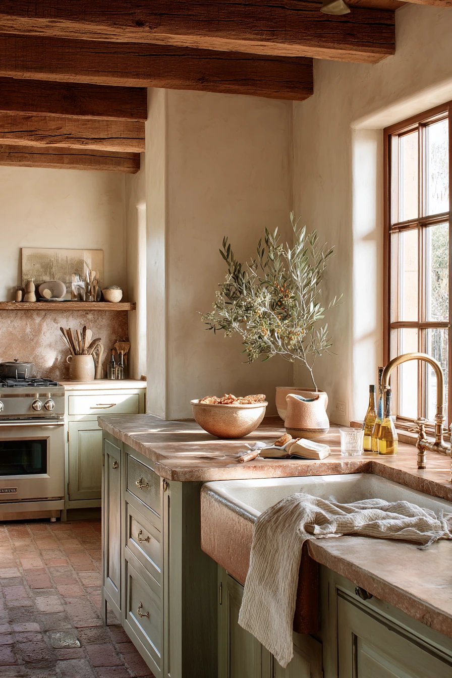 Sunlit Family Tuscan Kitchen with Everyday Warmth