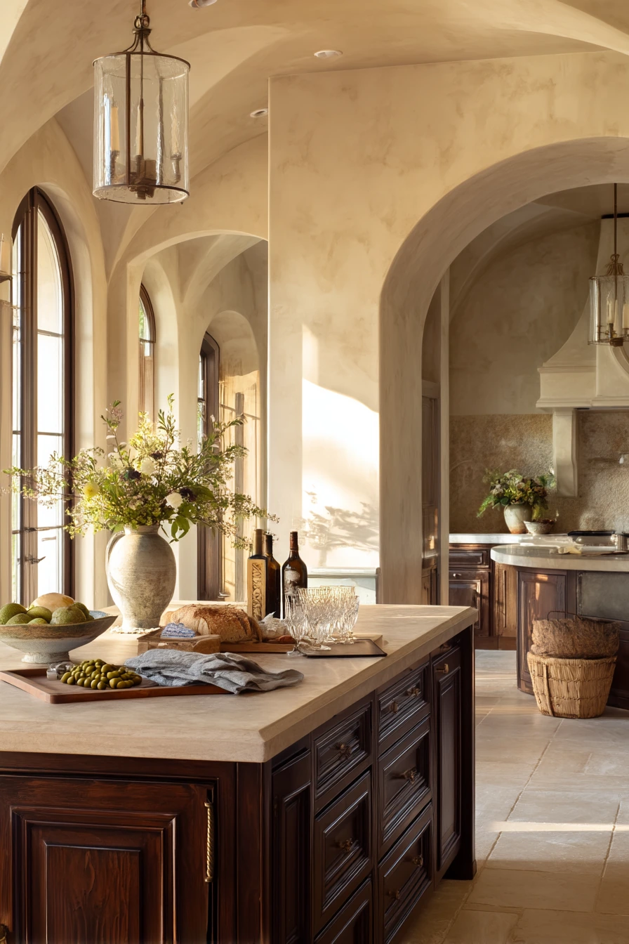 Elegant Tuscan Kitchen with a Hosting Mood