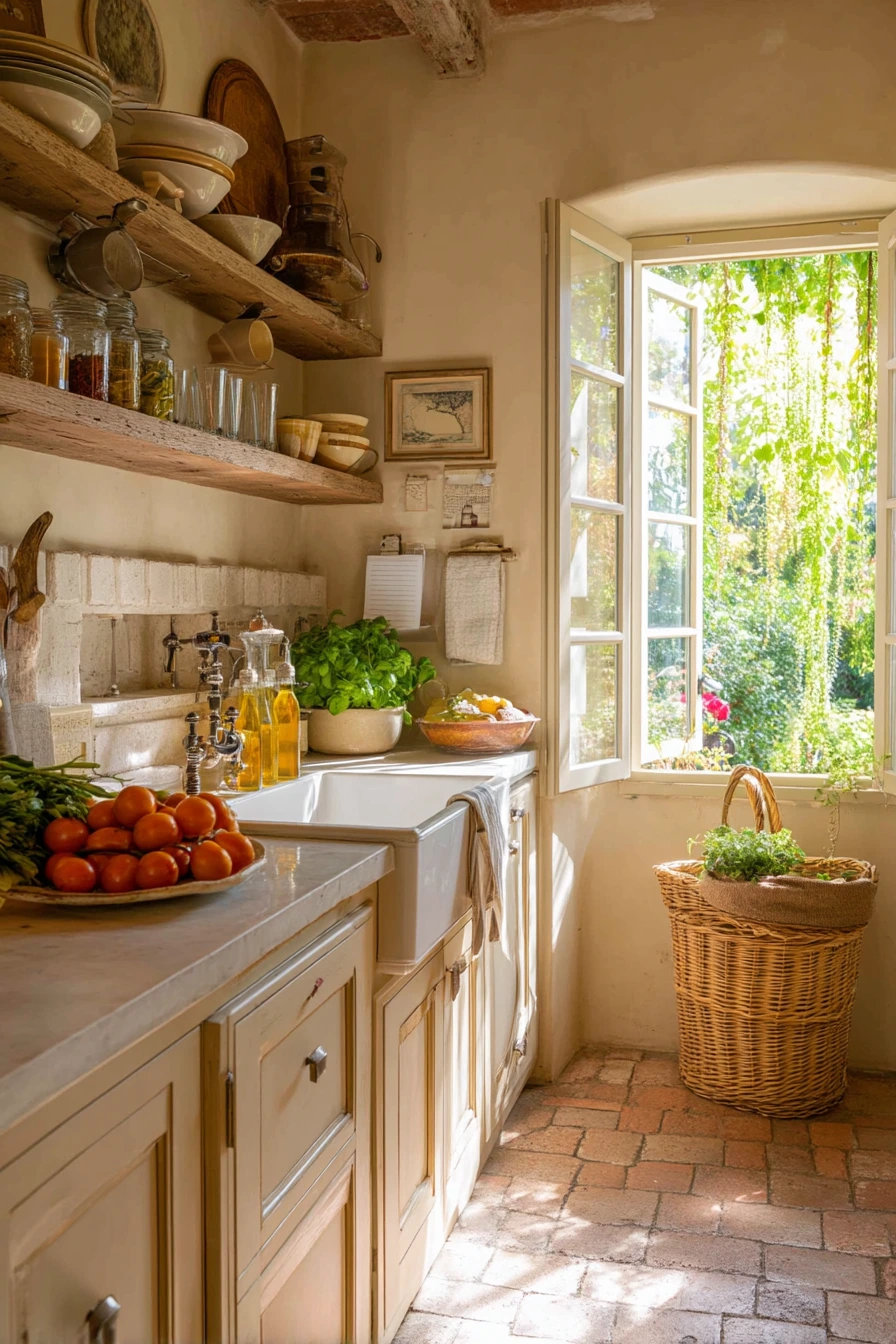 Tuscan Kitchen with Garden Harvest Counter