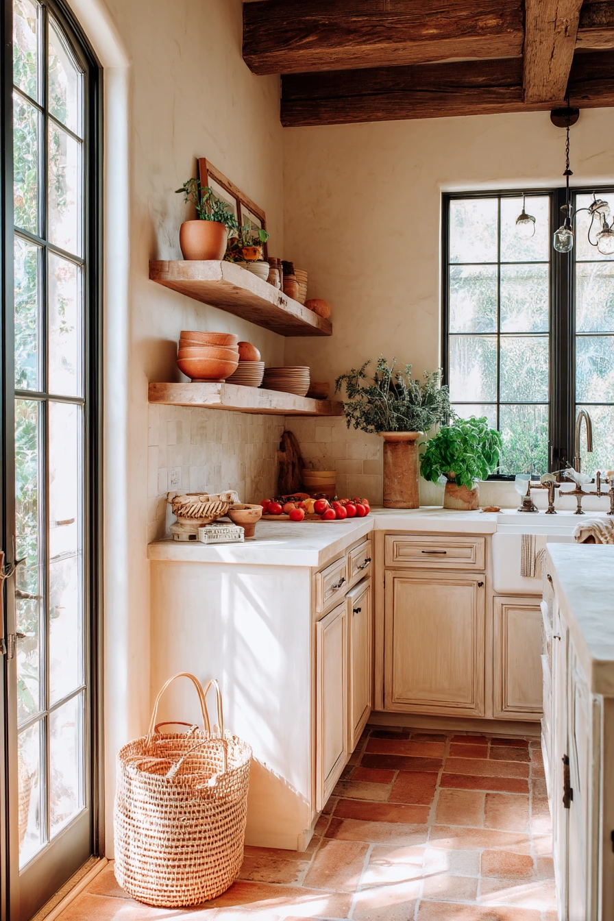 Tuscan Kitchen with Garden Harvest Counter