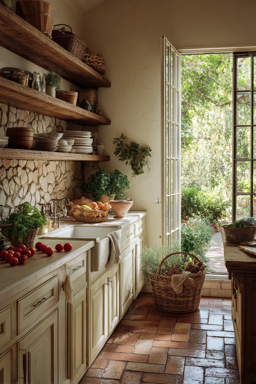 Tuscan Kitchen with Garden Harvest Counter