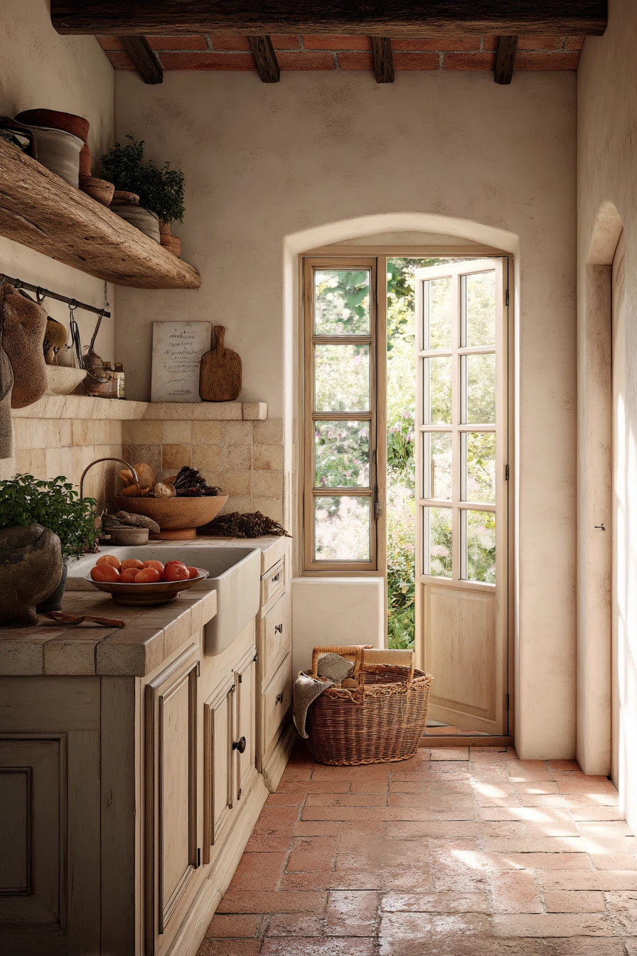 Tuscan Kitchen with Garden Harvest Counter