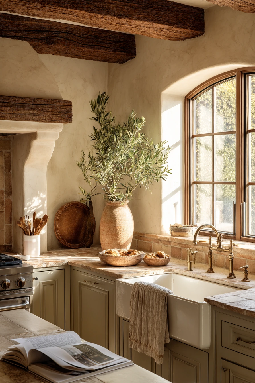 Sunlit Family Tuscan Kitchen with Everyday Warmth