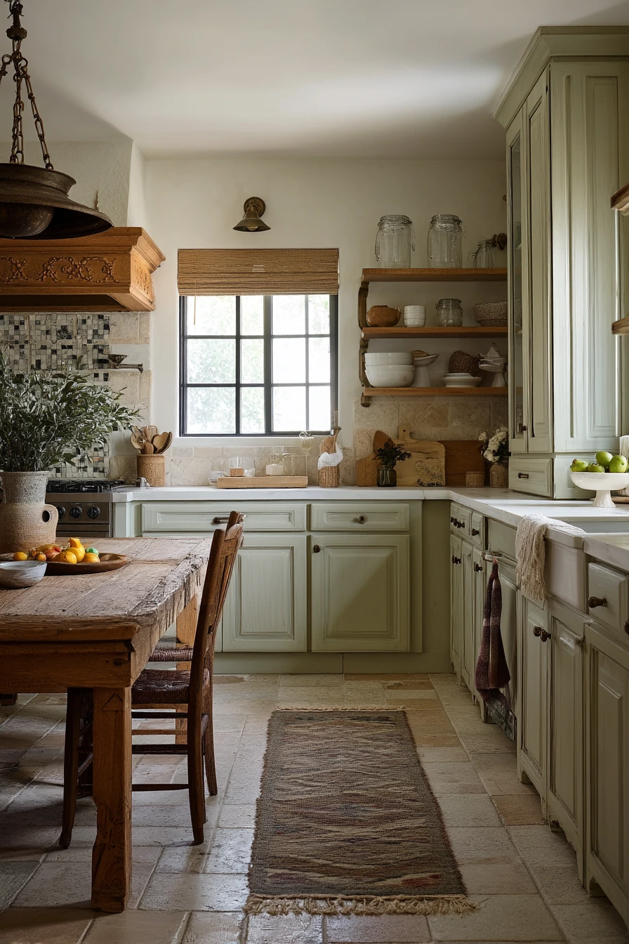 Budget Tuscan Kitchen with Thrifted Character