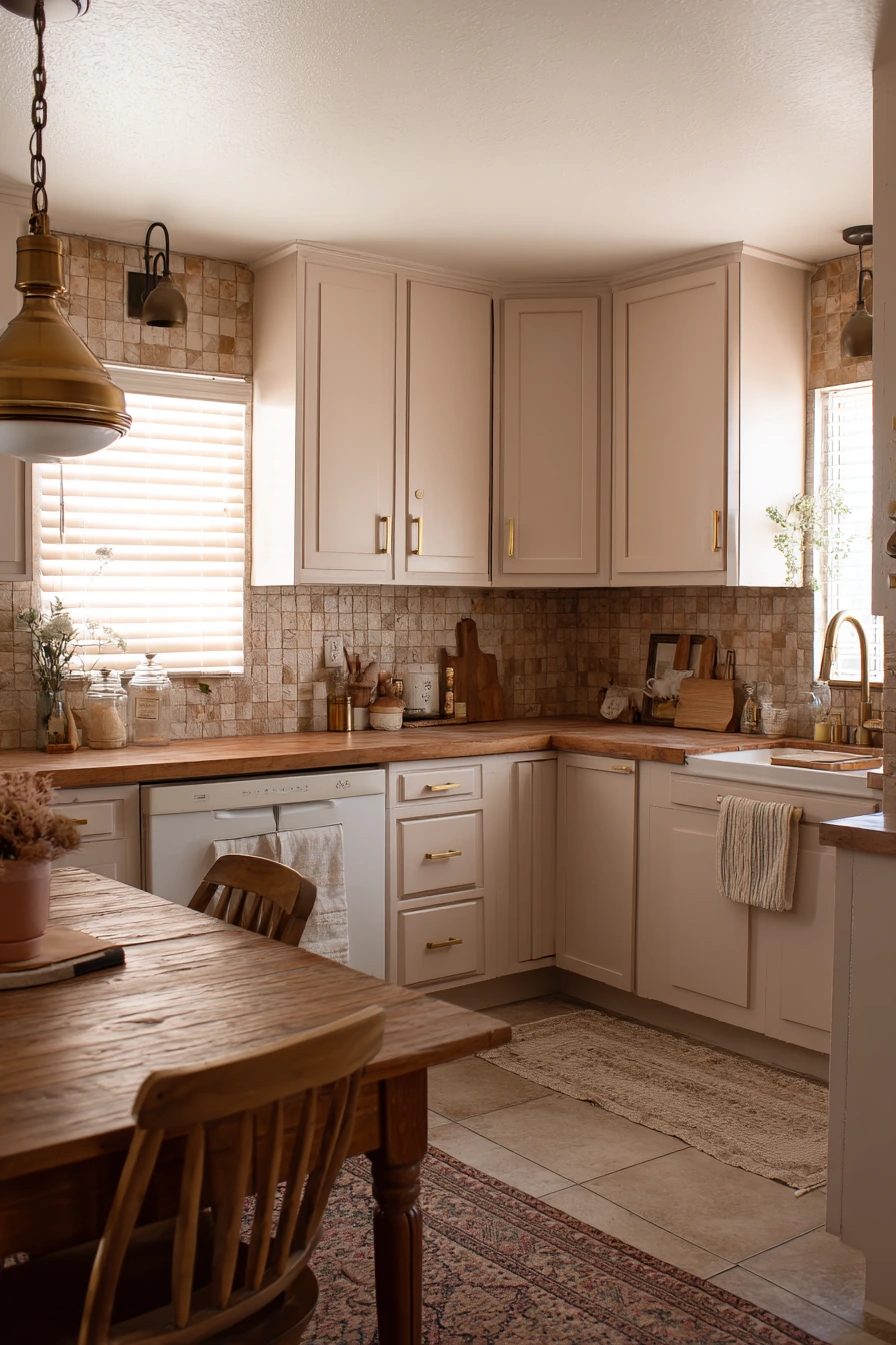 Budget Tuscan Kitchen with Thrifted Character