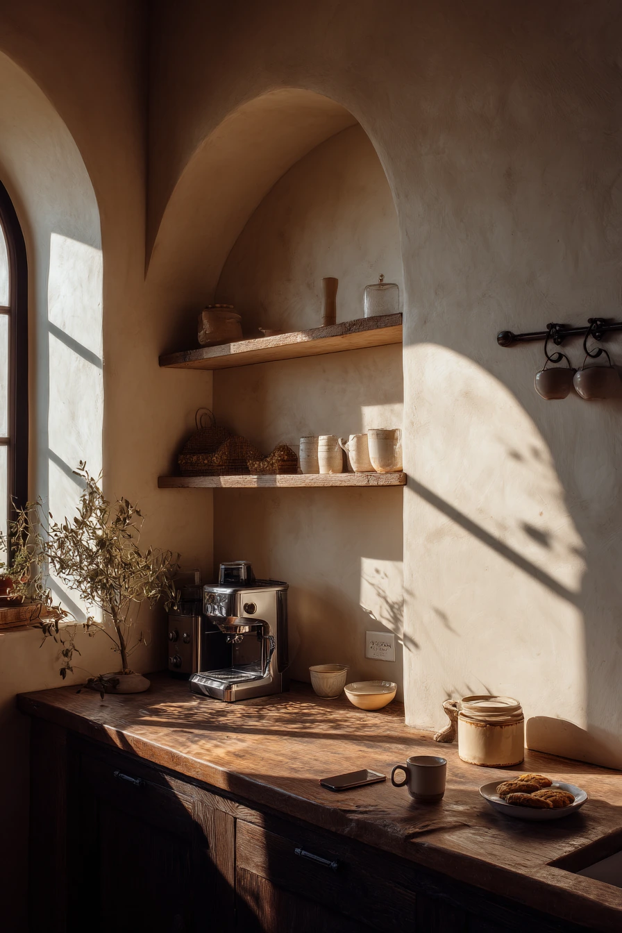 Tuscan Kitchen with Coffee Nook and Morning Ritual