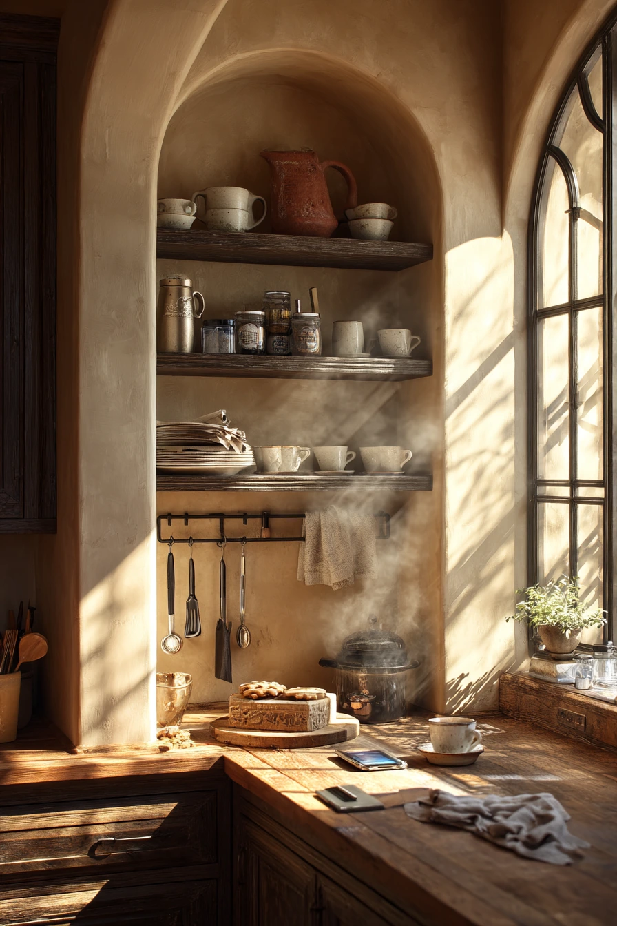 Tuscan Kitchen with Coffee Nook and Morning Ritual