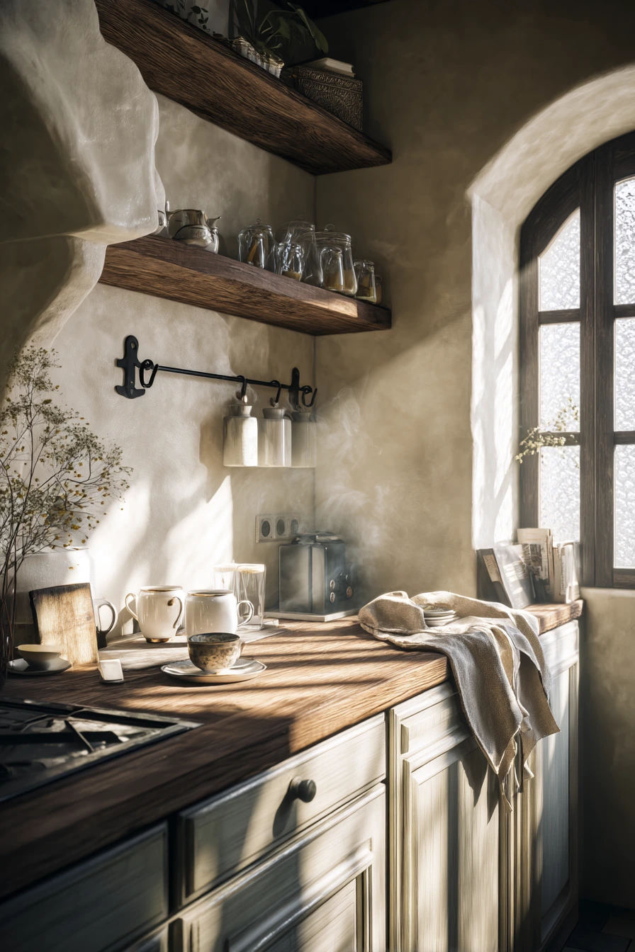 Tuscan Kitchen with Coffee Nook and Morning Ritual