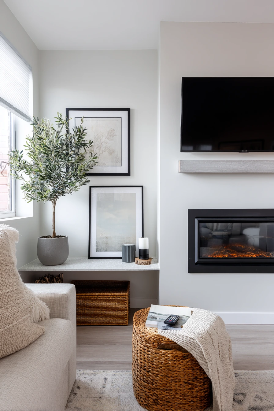 Renter-Friendly Faux Fireplace Setup