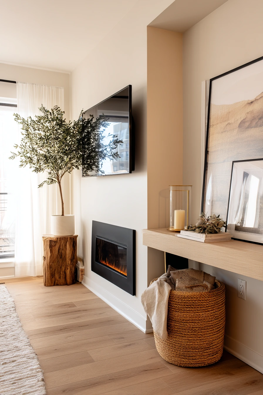 Renter-Friendly Faux Fireplace Setup