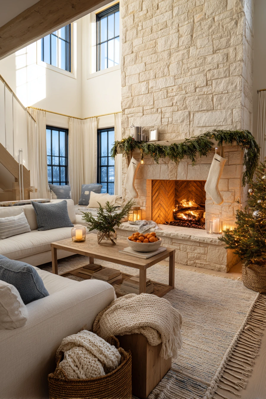 Holiday-Ready Fireplace Living Room