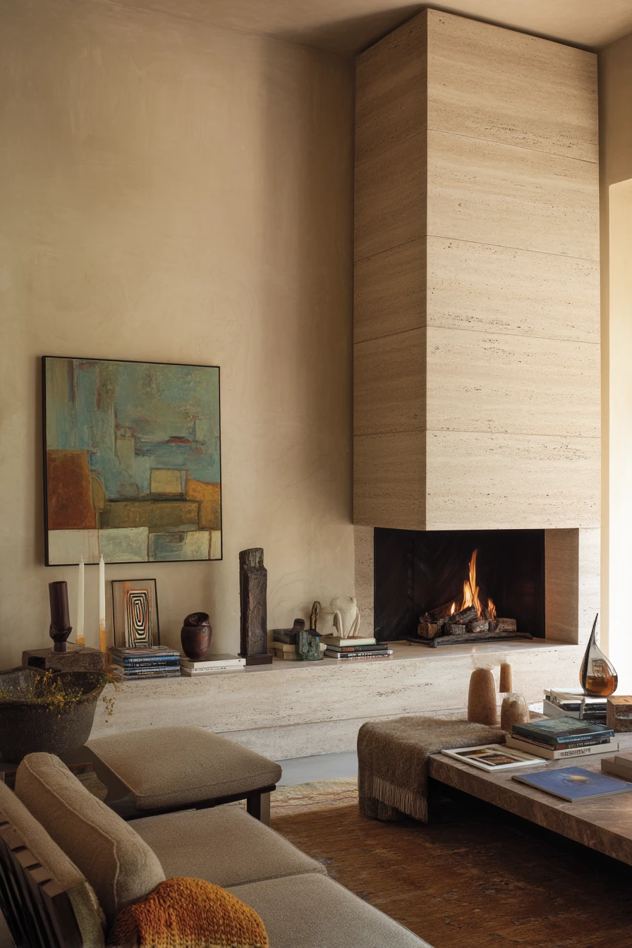 Collector’s Home with a Statement Fireplace