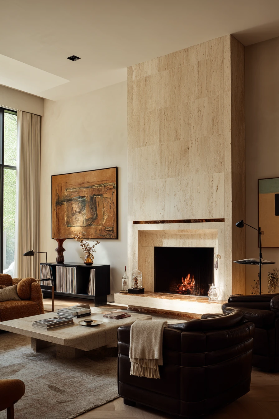 Collector’s Home with a Statement Fireplace
