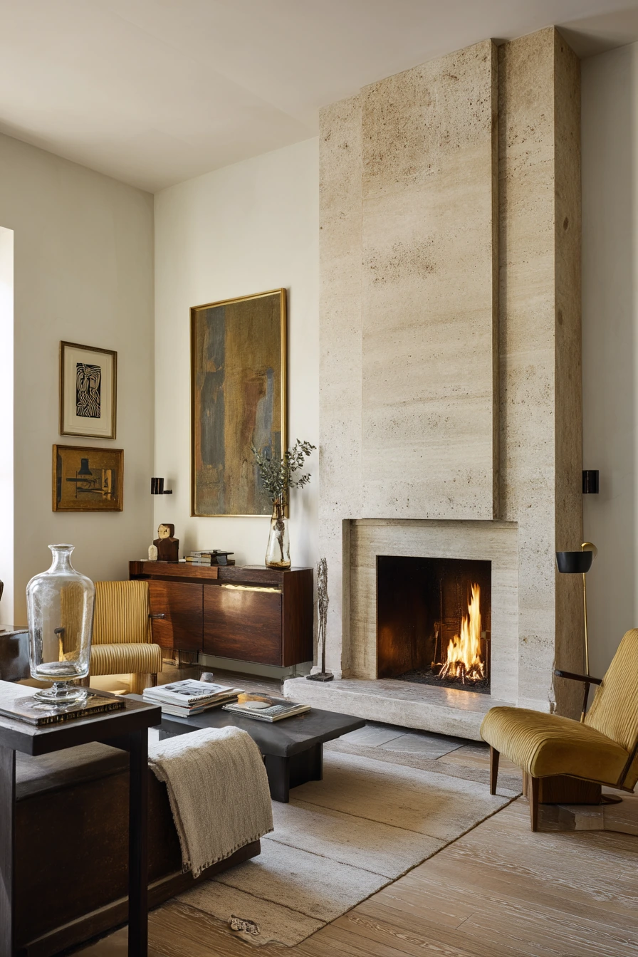 Collector’s Home with a Statement Fireplace