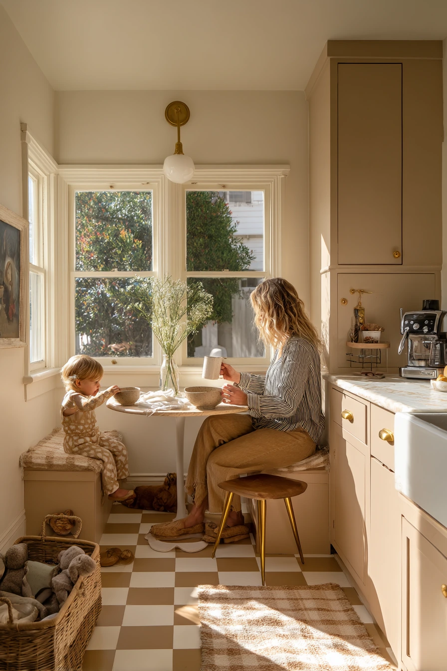 Buttercream and Walnut for a Sunlit Breakfast Nook