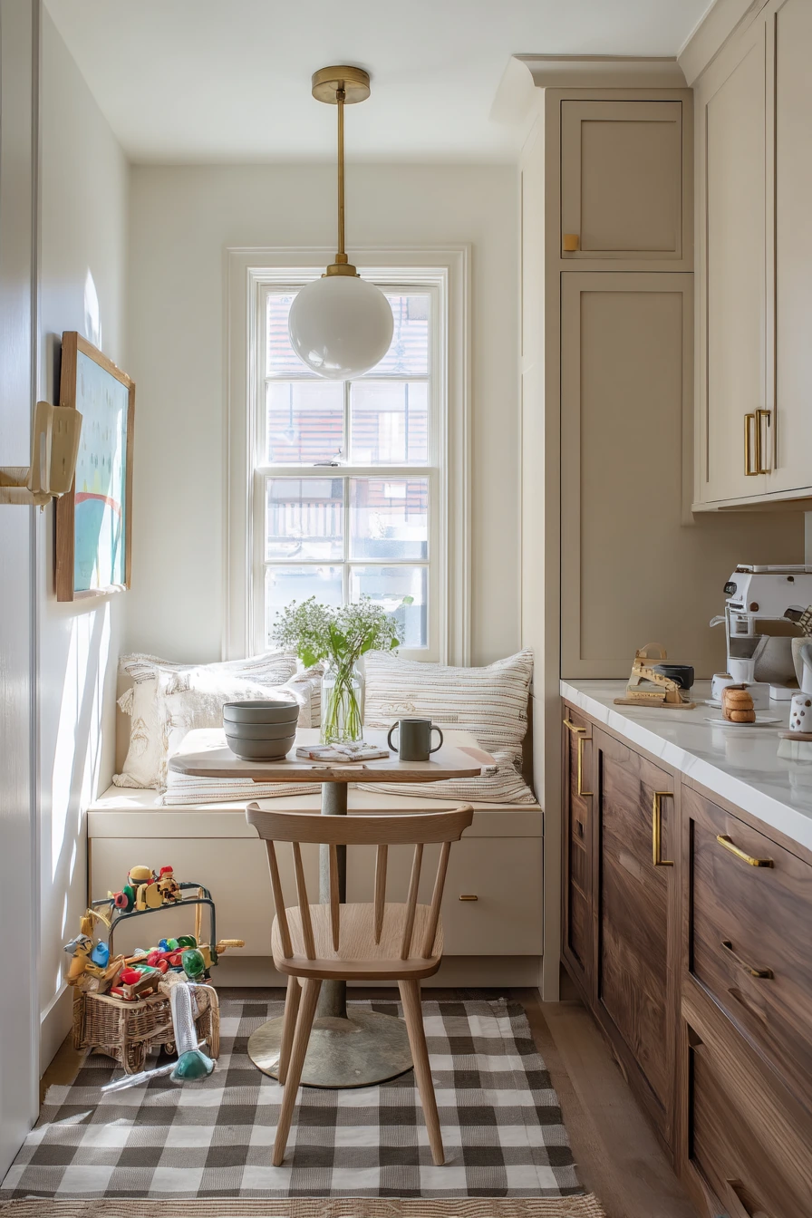 Buttercream and Walnut for a Sunlit Breakfast Nook