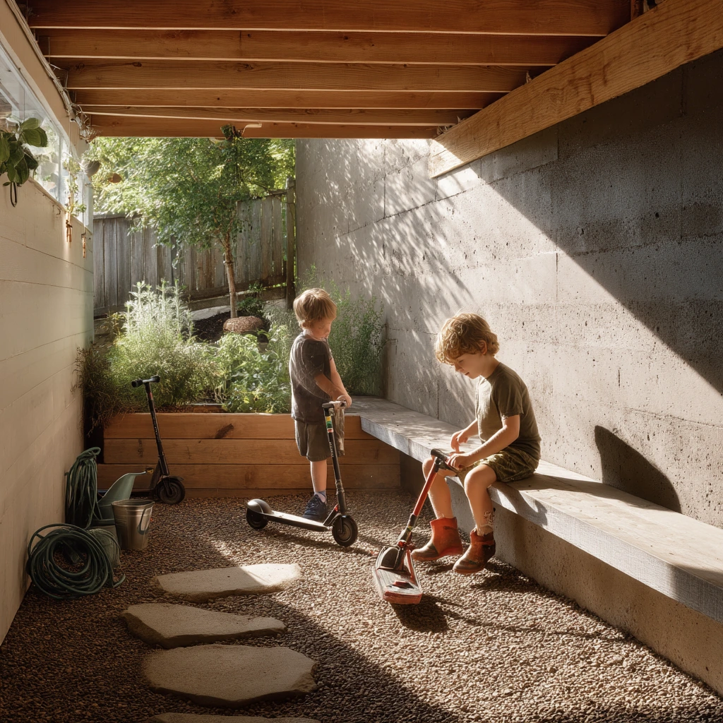 Low-Maintenance Gravel Retreat Under the Deck