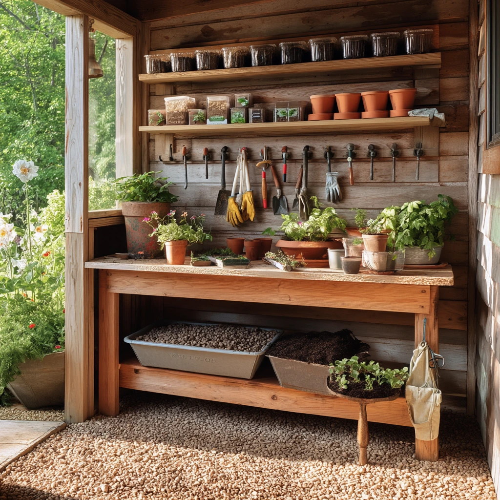 Garden Tool Storage and Potting Spot