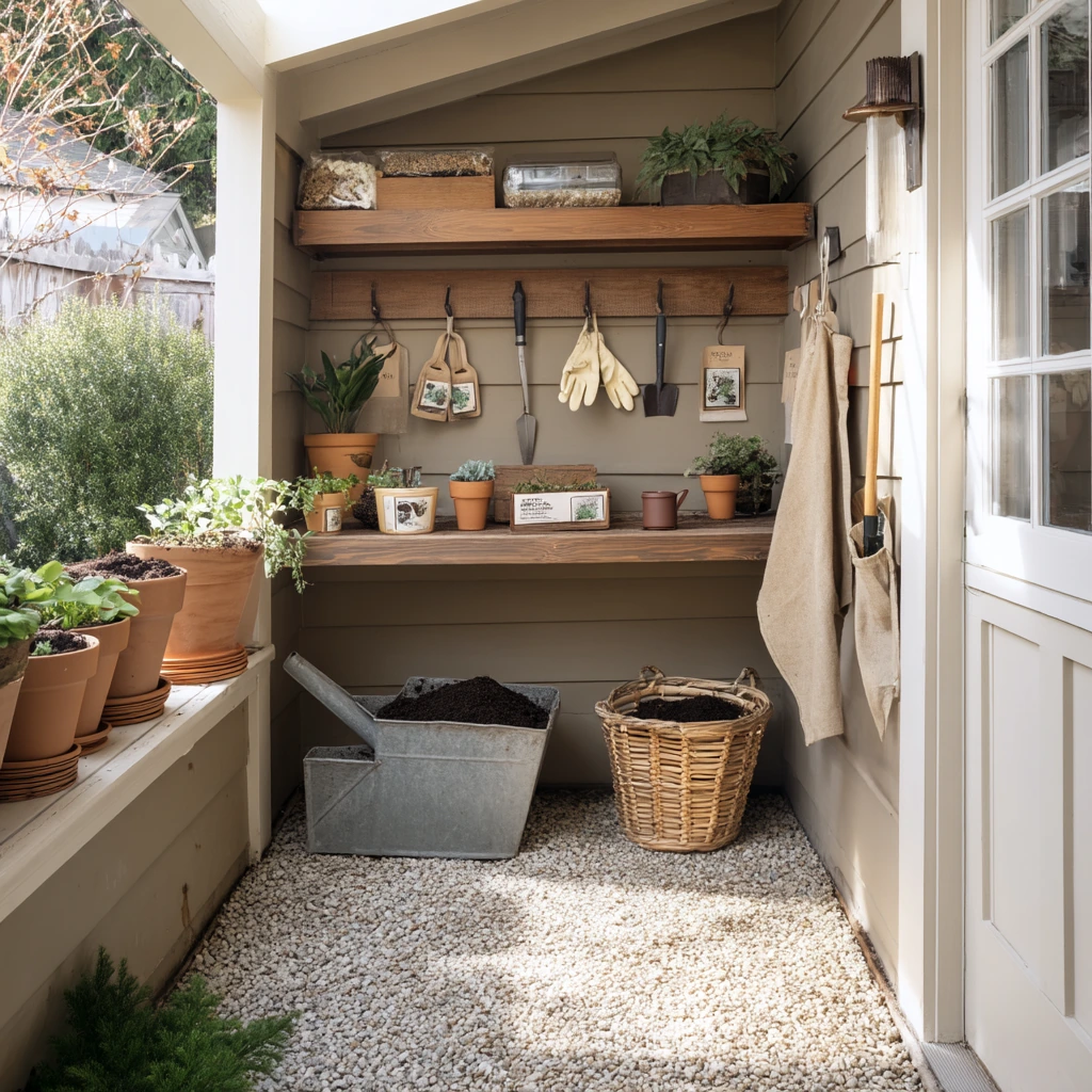 Garden Tool Storage and Potting Spot