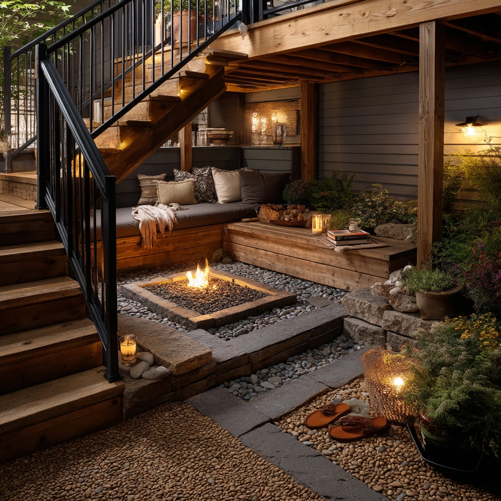 Fire Pit Corner With Dry Drainage