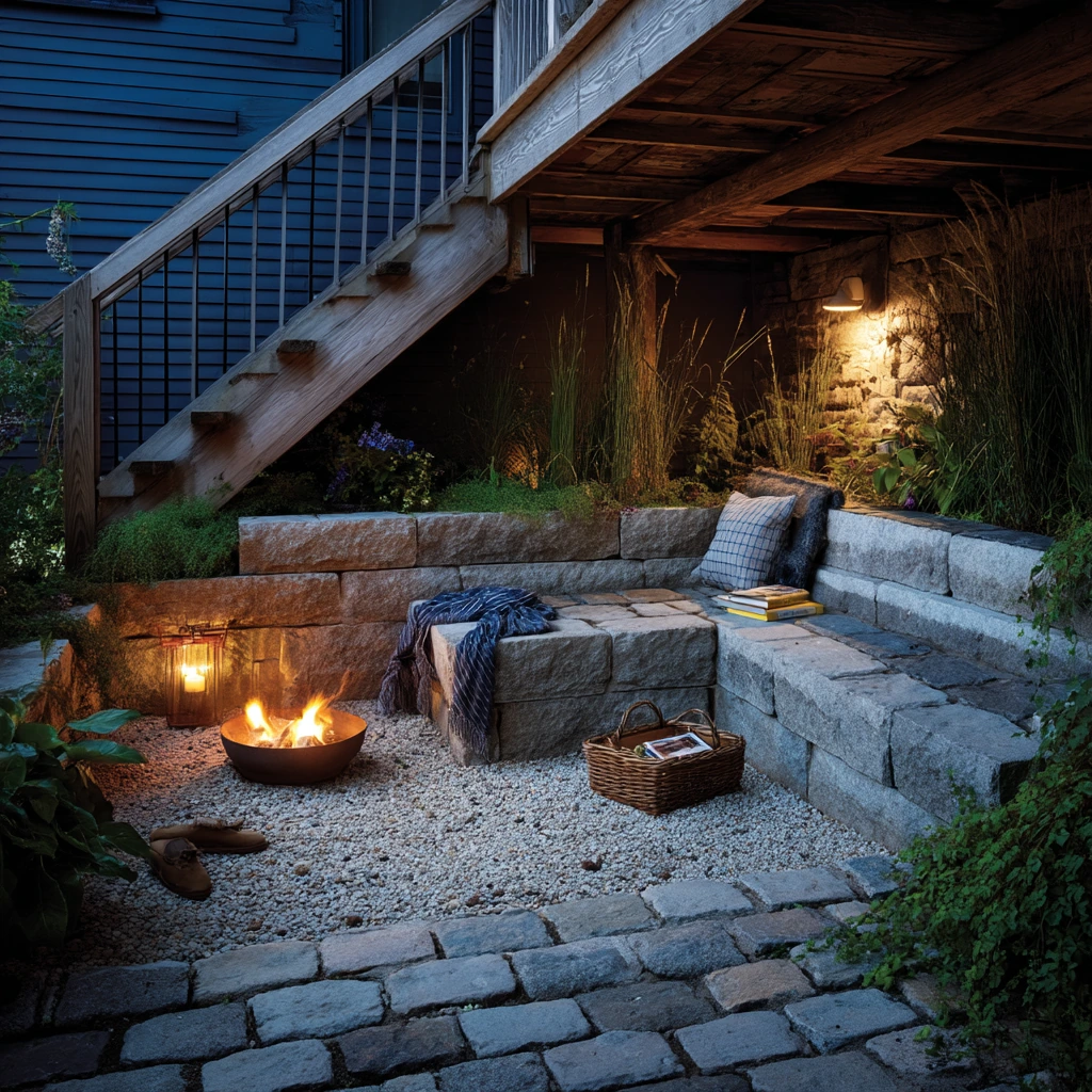 Fire Pit Corner With Dry Drainage