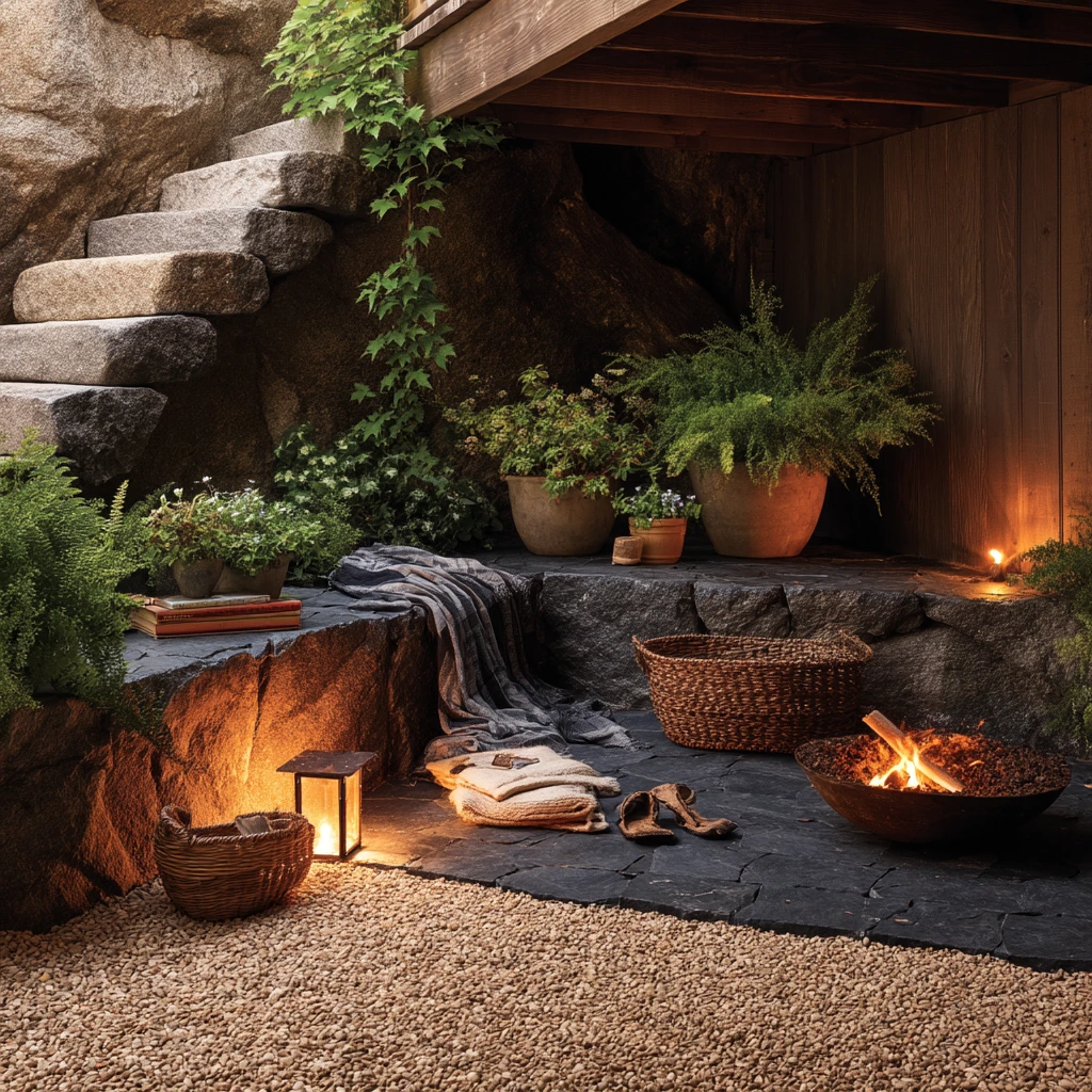 Fire Pit Corner With Dry Drainage