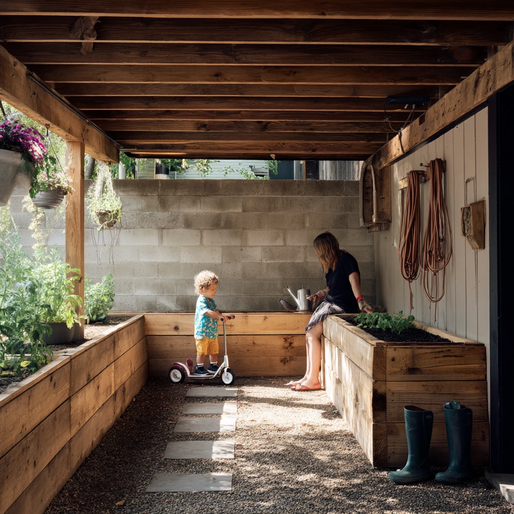 Low-Maintenance Gravel Retreat Under the Deck
