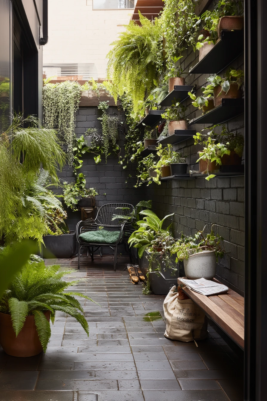 Back Alley Courtyard with Vertical Green Wall