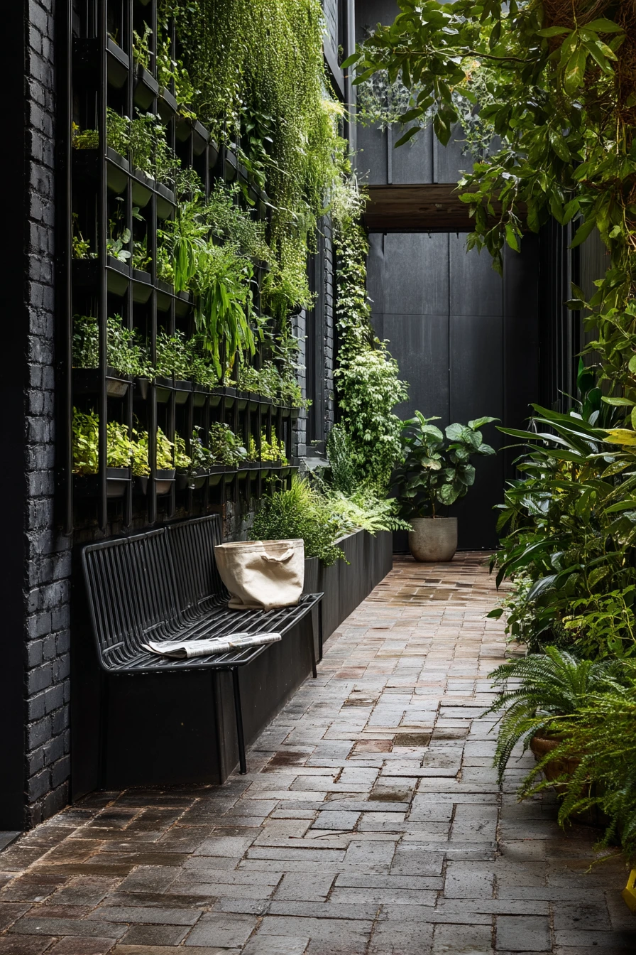 Back Alley Courtyard with Vertical Green Wall