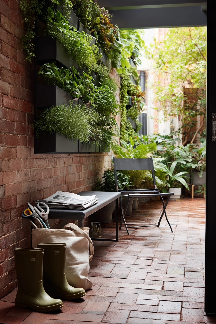 Back Alley Courtyard with Vertical Green Wall