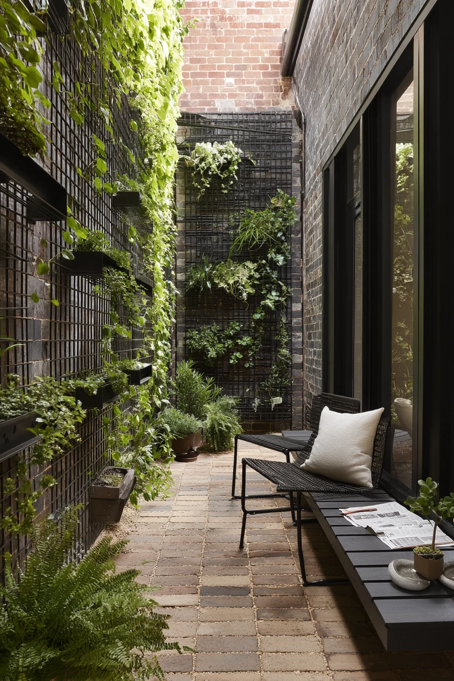 Back Alley Courtyard with Vertical Green Wall