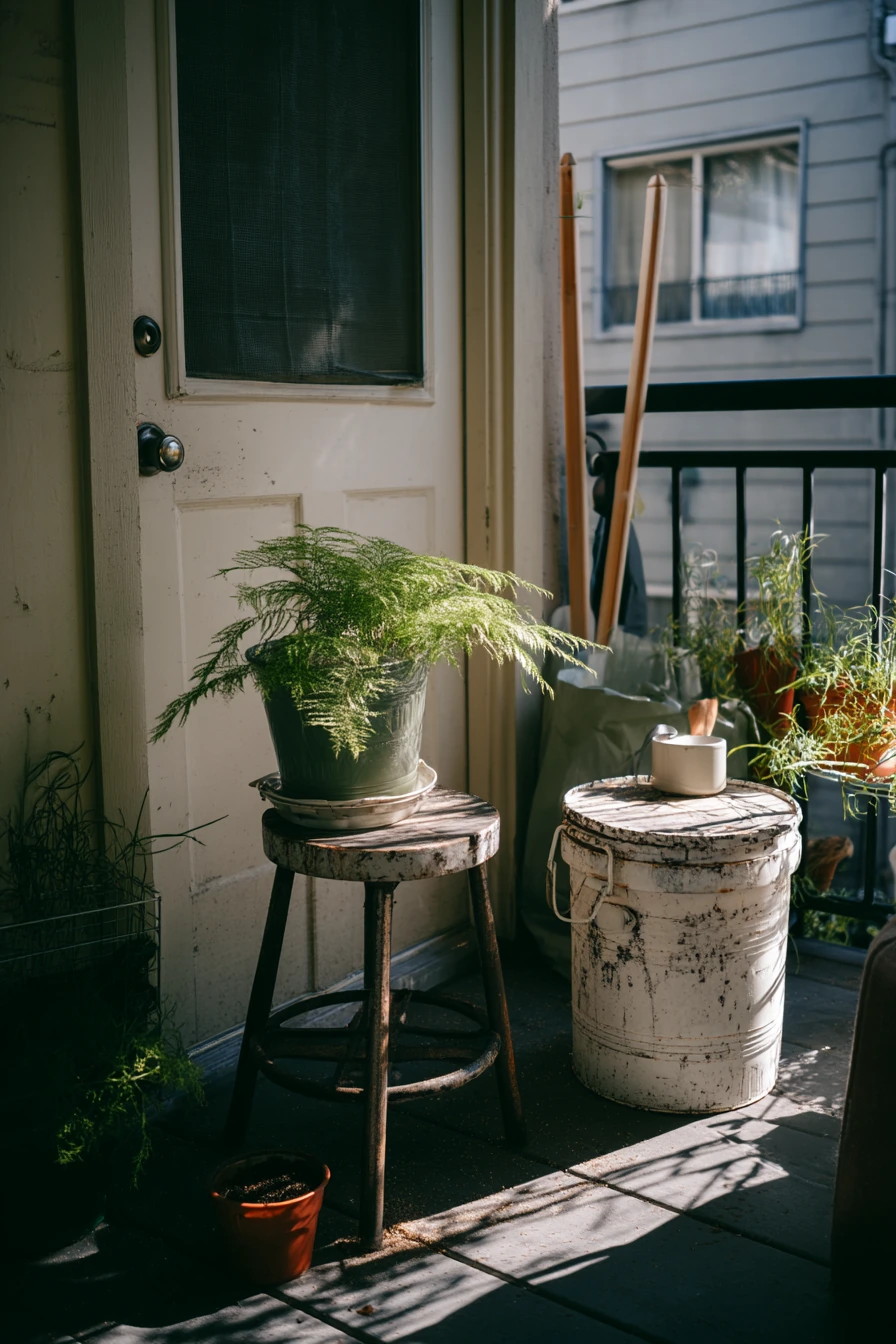 Budget Garden Nook with Repurposed Containers