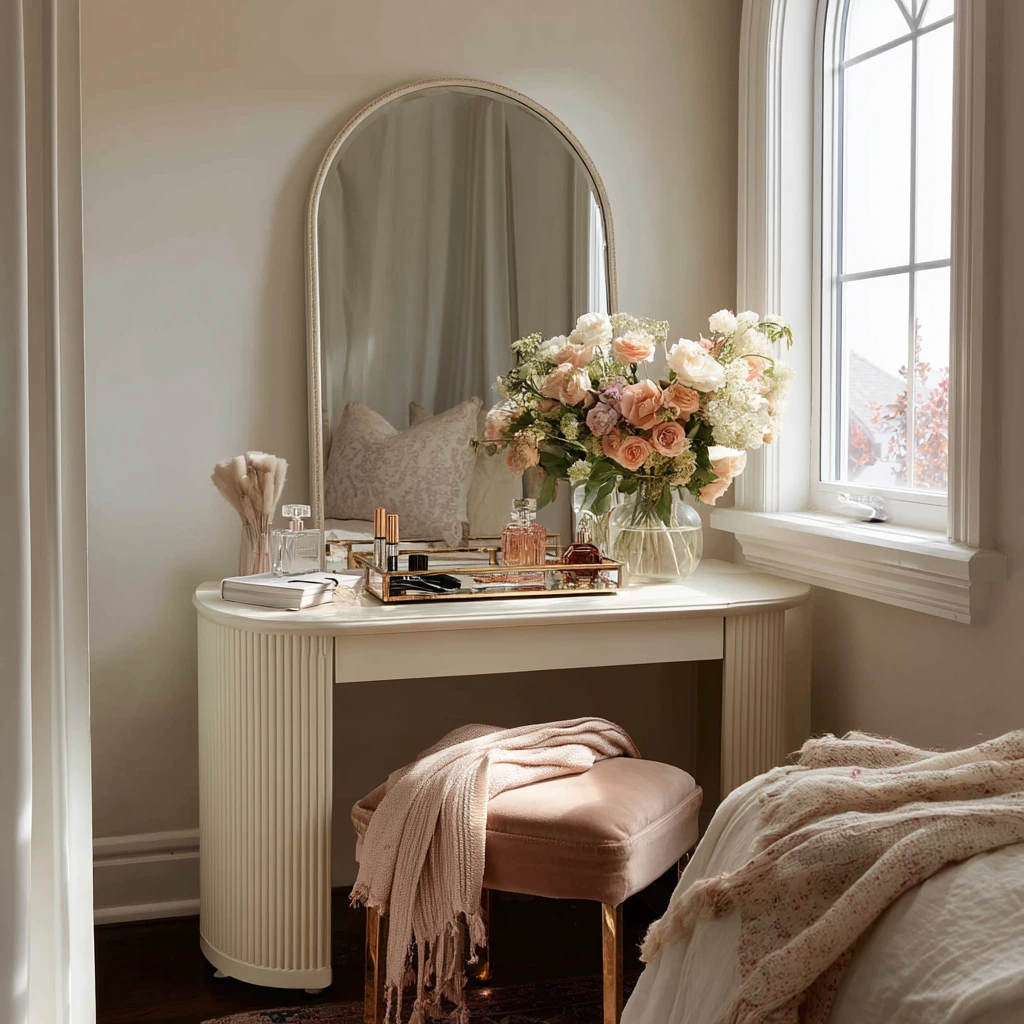 Boutique-Style Vanity with Real Morning Clutter