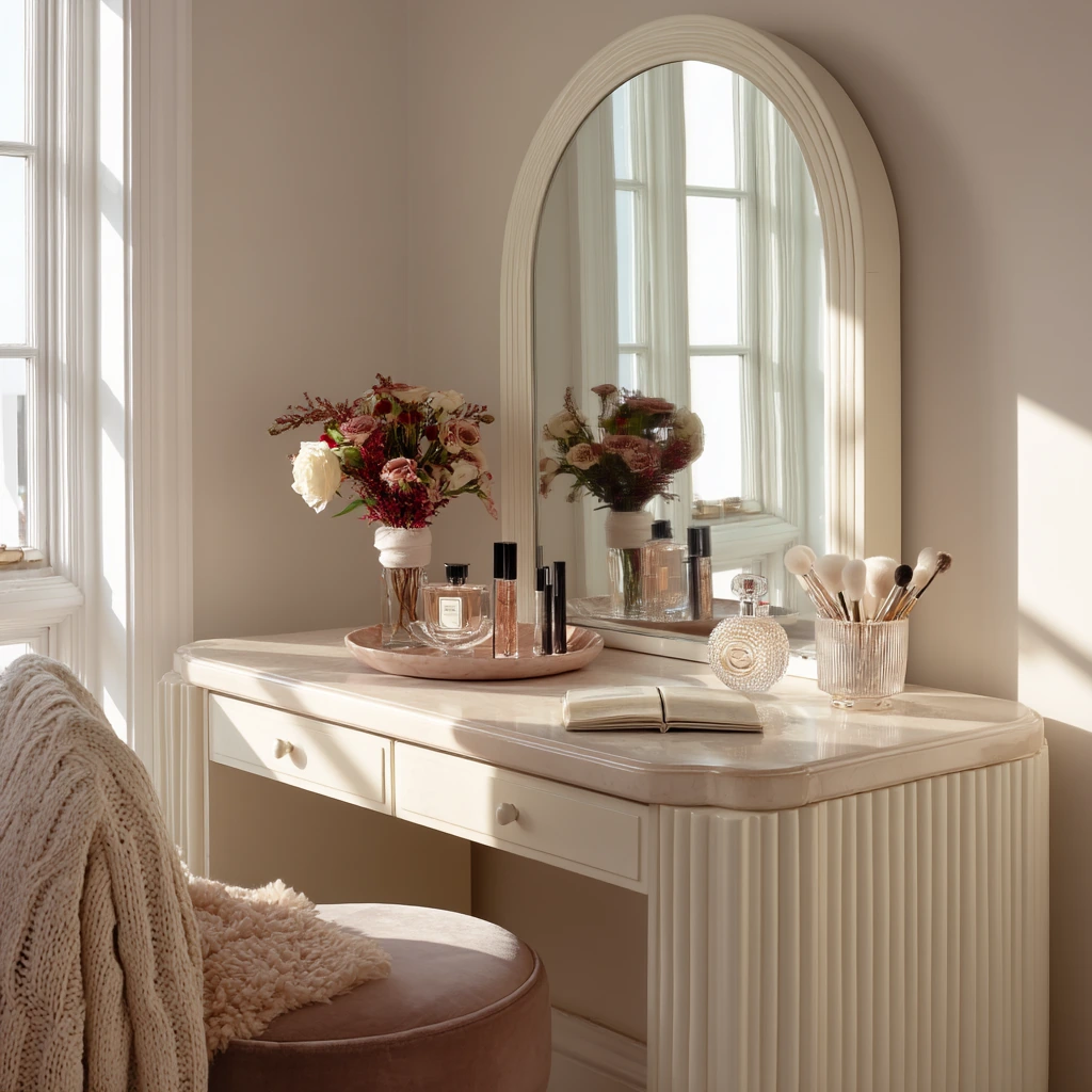 Boutique-Style Vanity with Real Morning Clutter
