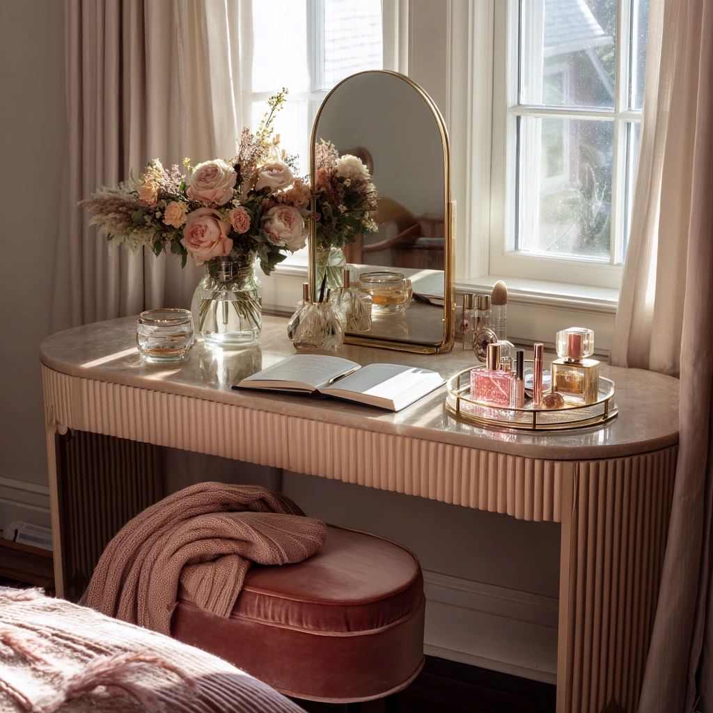 Boutique-Style Vanity with Real Morning Clutter