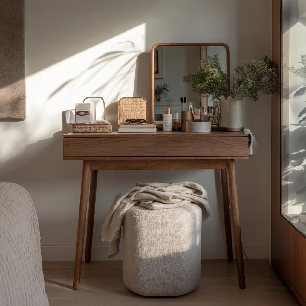 Guest Room Vanity That Doubles as a Workspace