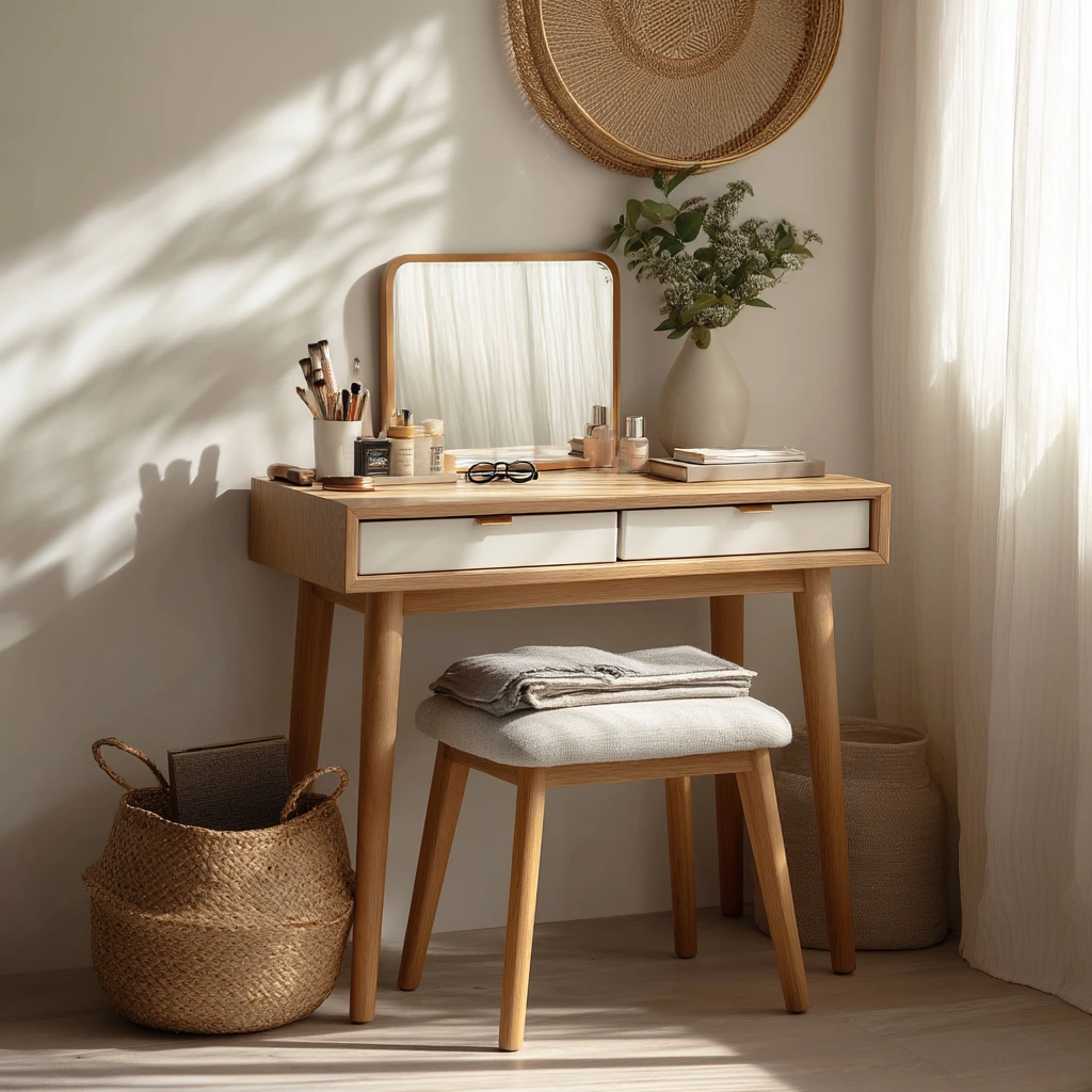 Guest Room Vanity That Doubles as a Workspace