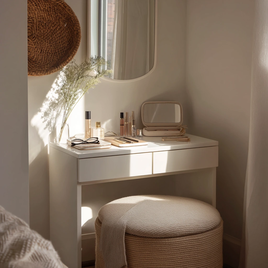 Guest Room Vanity That Doubles as a Workspace