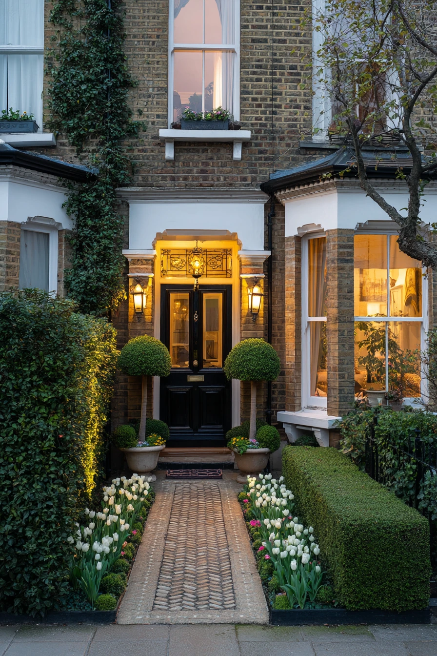 6. Classic Symmetry With Seasonal Pots