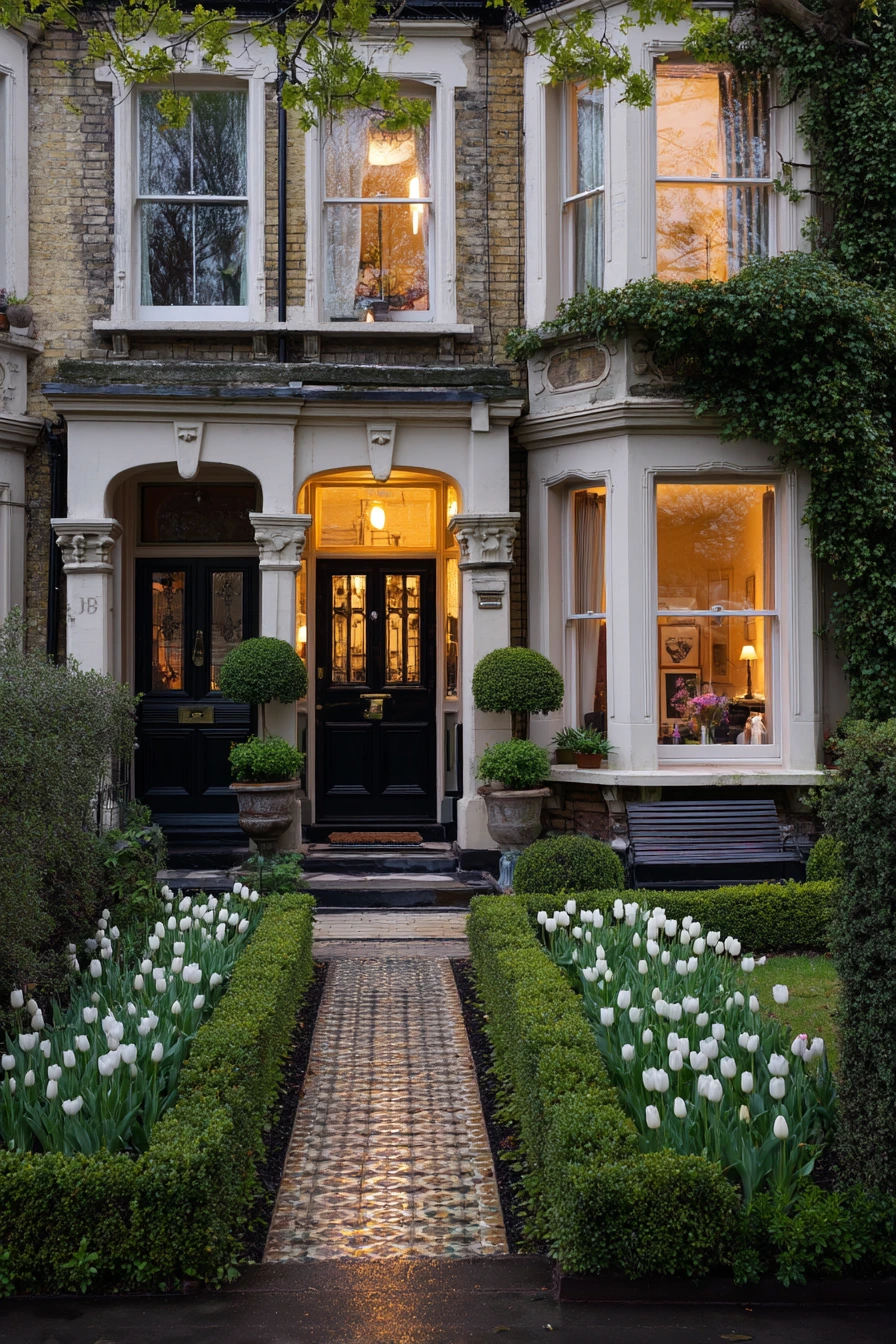 6. Classic Symmetry With Seasonal Pots