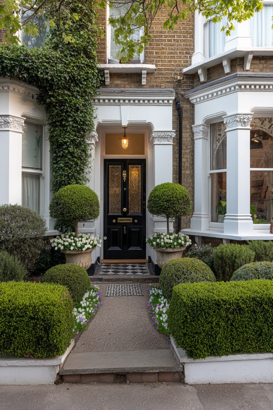 6. Classic Symmetry With Seasonal Pots