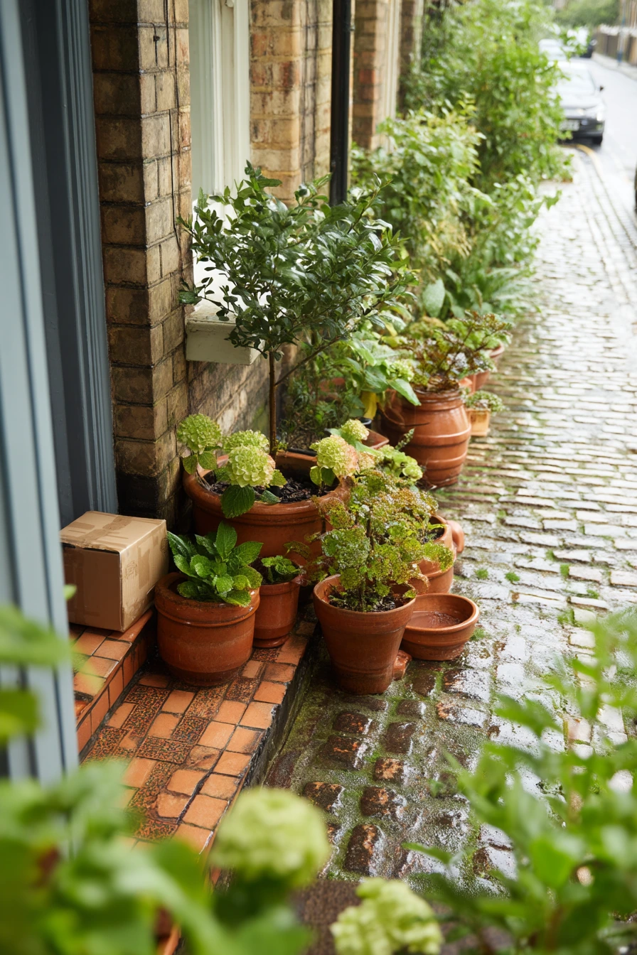 7. Renter-Friendly Potted Front Garden