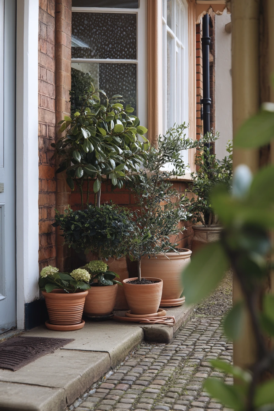 7. Renter-Friendly Potted Front Garden