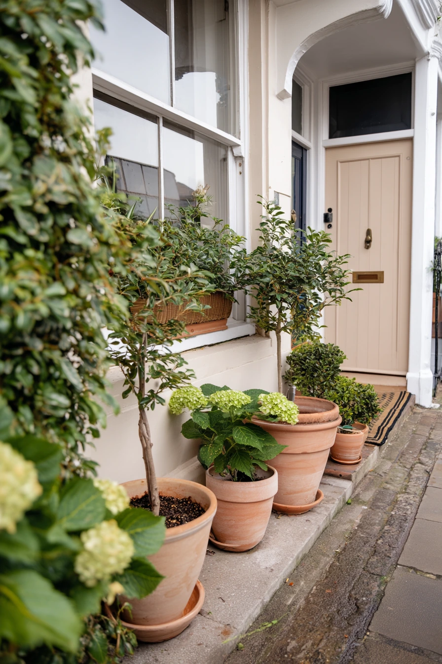 7. Renter-Friendly Potted Front Garden
