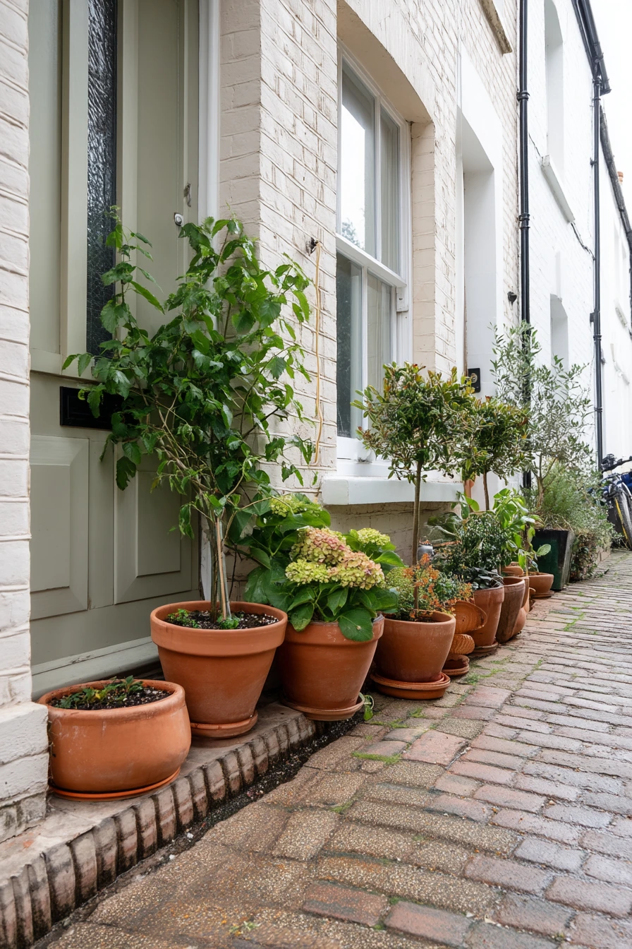 7. Renter-Friendly Potted Front Garden