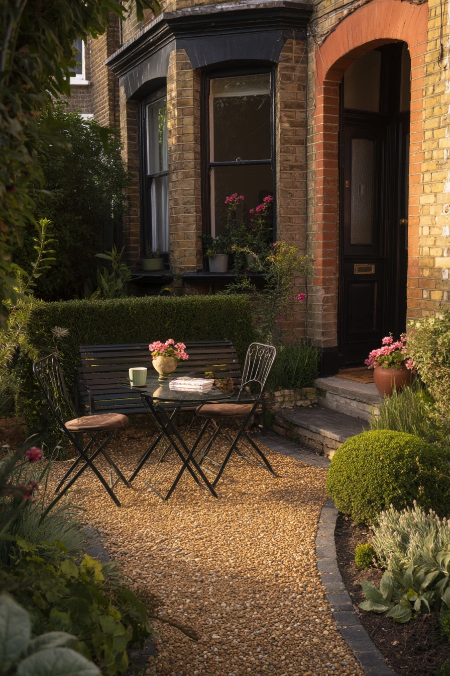 2. Small Front Yard With Seating Nook