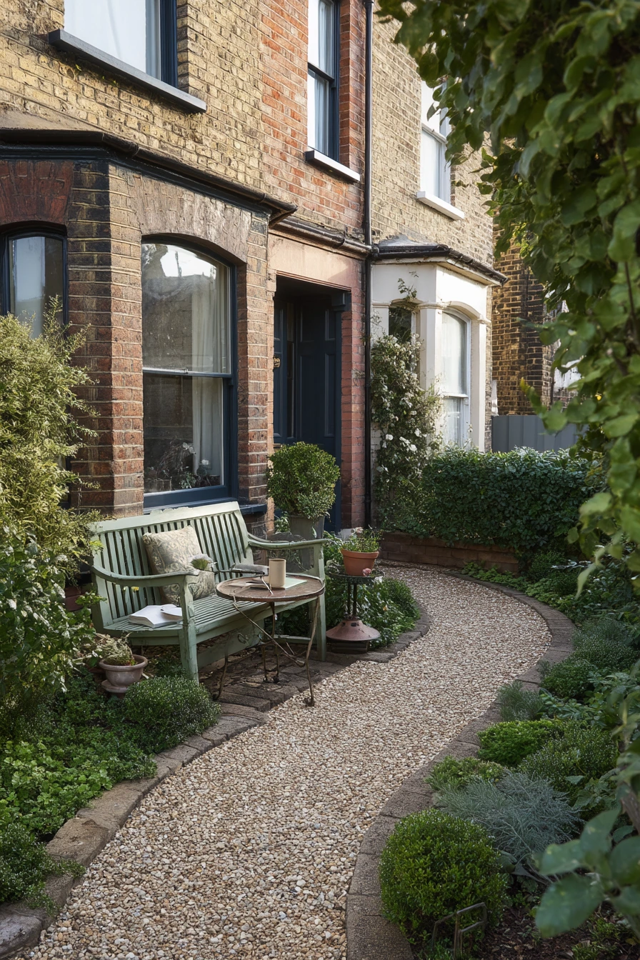 2. Small Front Yard With Seating Nook