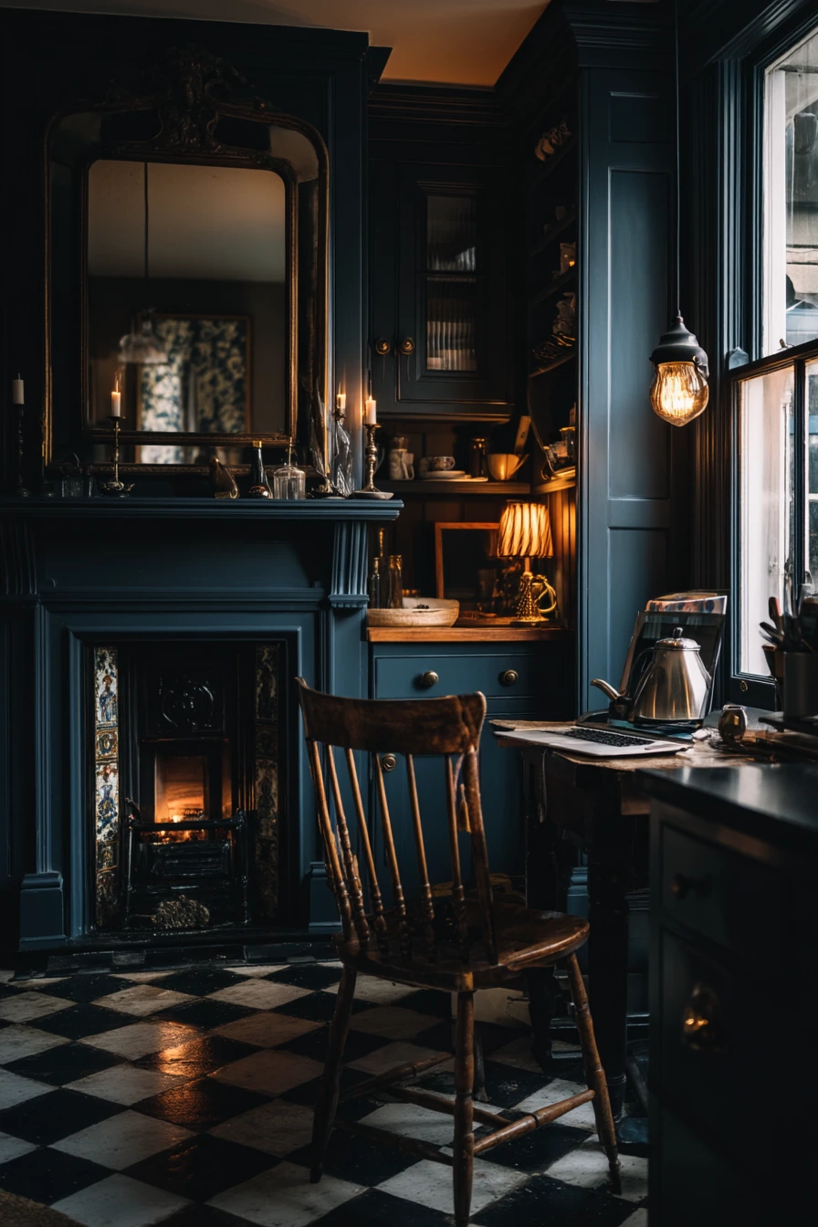 6. Moody Victorian Kitchen at Dusk