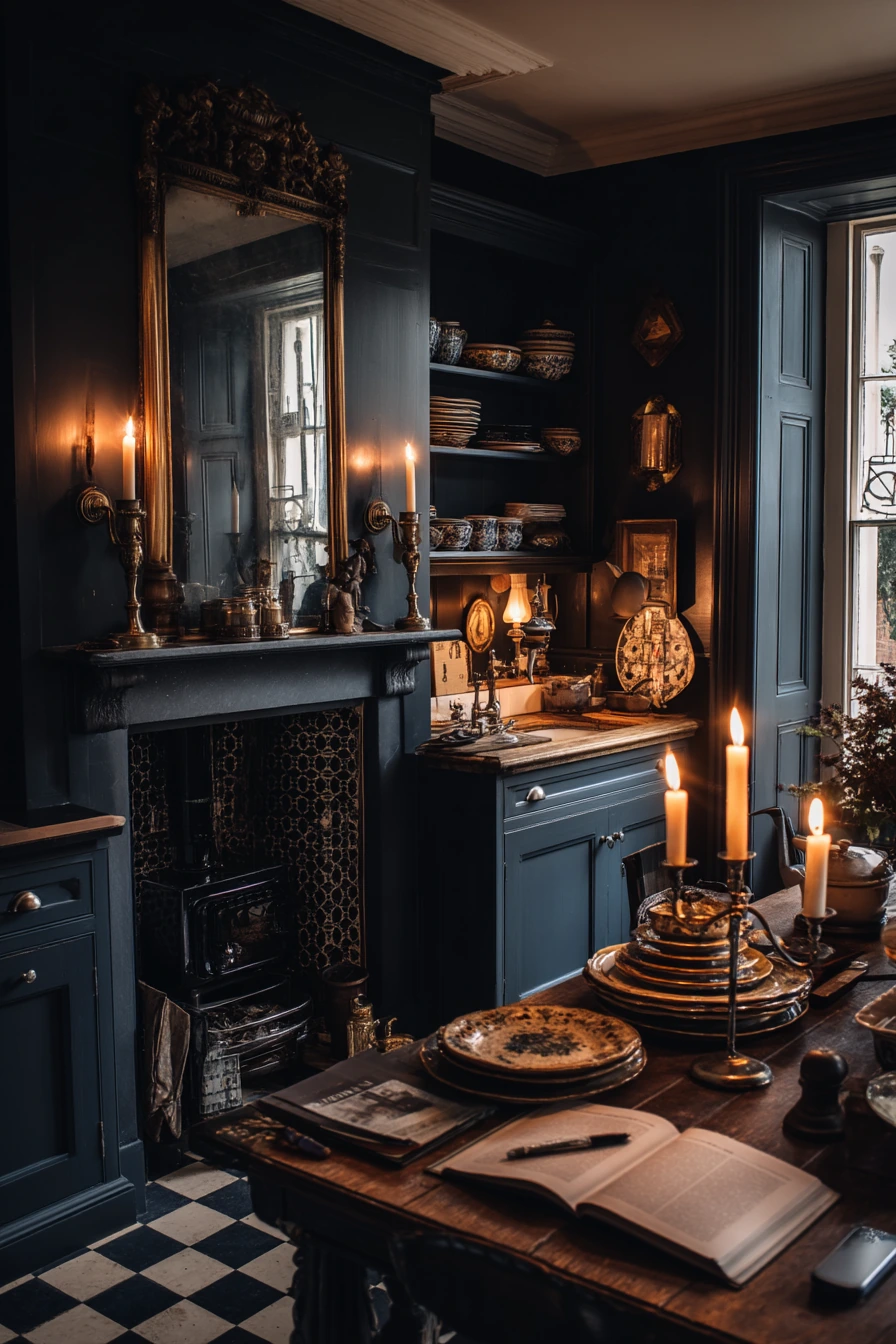 6. Moody Victorian Kitchen at Dusk