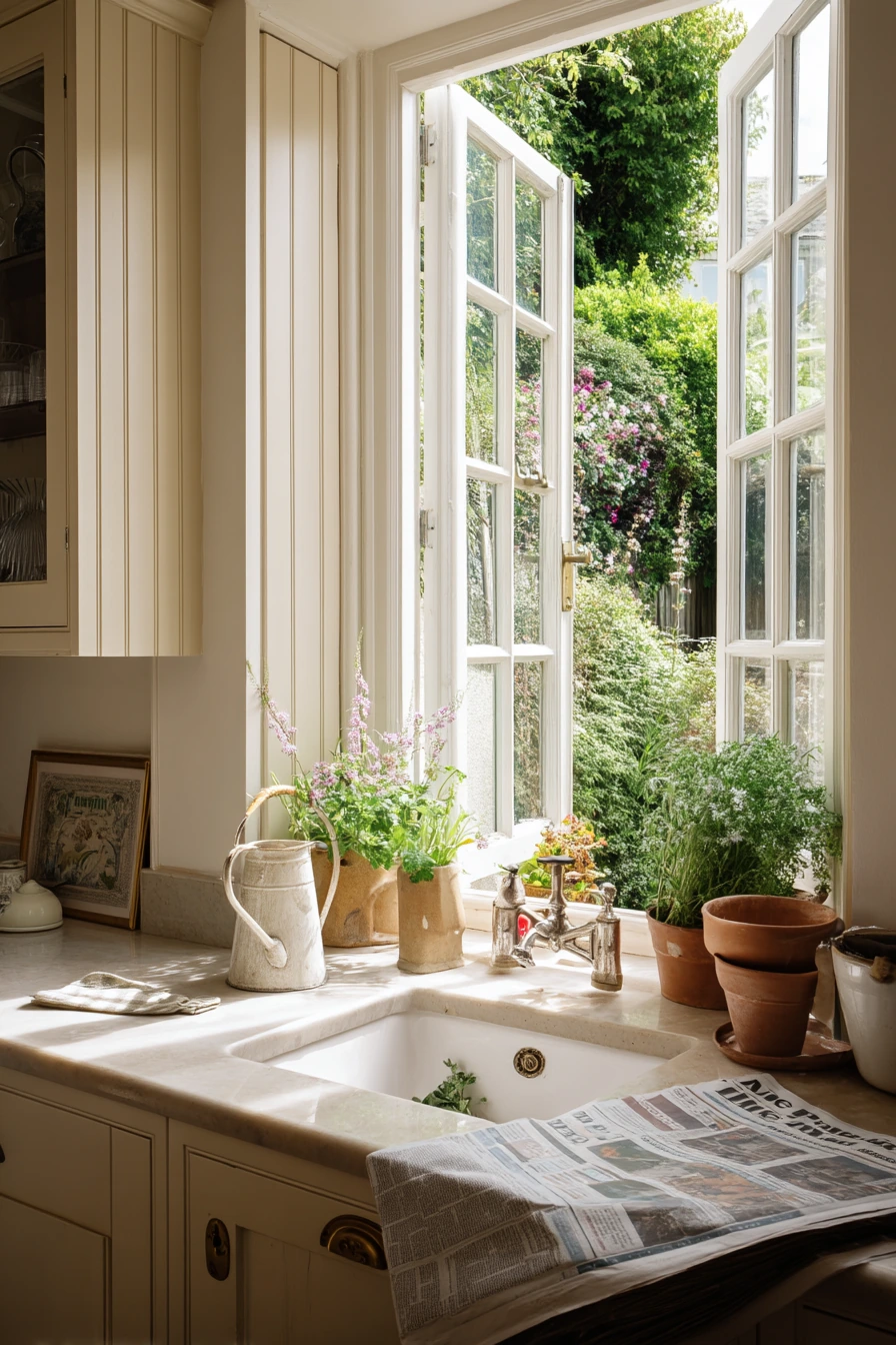 7. Light-Filled Victorian Kitchen with Garden View